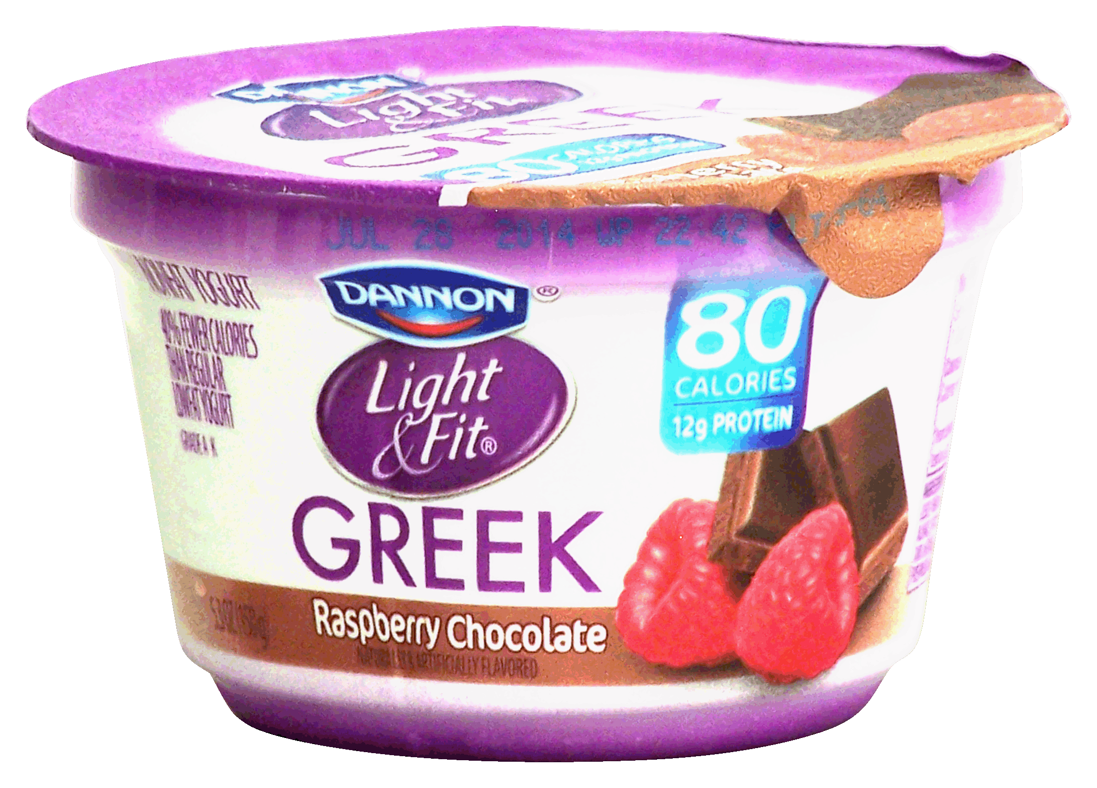 Dannon Light & Fit nonfat greek yogurt, raspberry chocolate, 80 calories Full-Size Picture